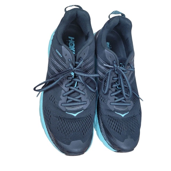 Hoka One One Clifton 6 Black Aqua Women’s Size 10.5 1102873-BASY Running Shoes - Picture 3 of 8